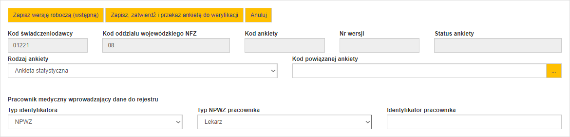 Nagłówek ankiety pełnej